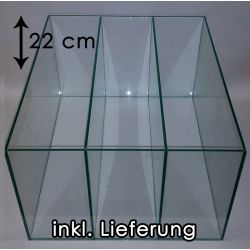 SET TRANSPARENT Aquarium für Kallax Regale mit 2x Trennscheibe (22 cm)