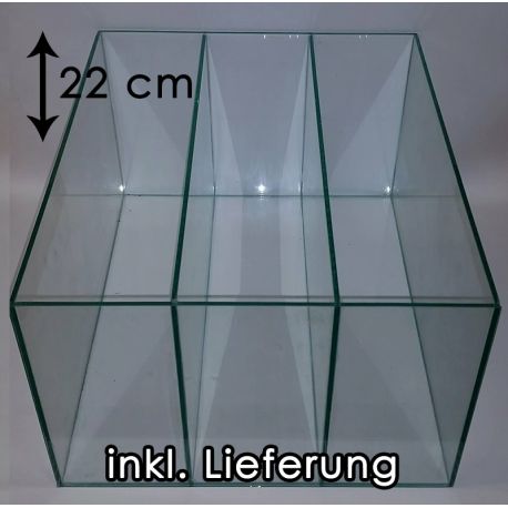 SET TRANSPARENT Aquarium für Kallax Regale mit 2x Trennscheibe (22 cm)