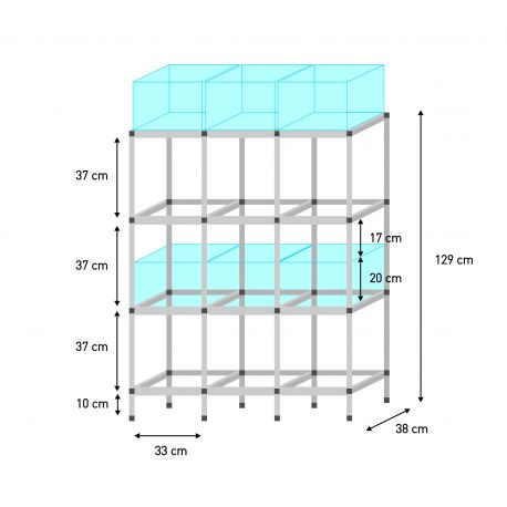 Sorglos 12er KALLAX Aquarien Regal (20 cm)
