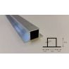 Alu square profile 20/20 / 1,5 with 2 crosspieces 10 mm (1 m)